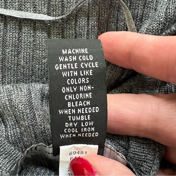 INC International Concepts Charcoal Long Sleeve Open Front Sweater - Picture 6 of 6